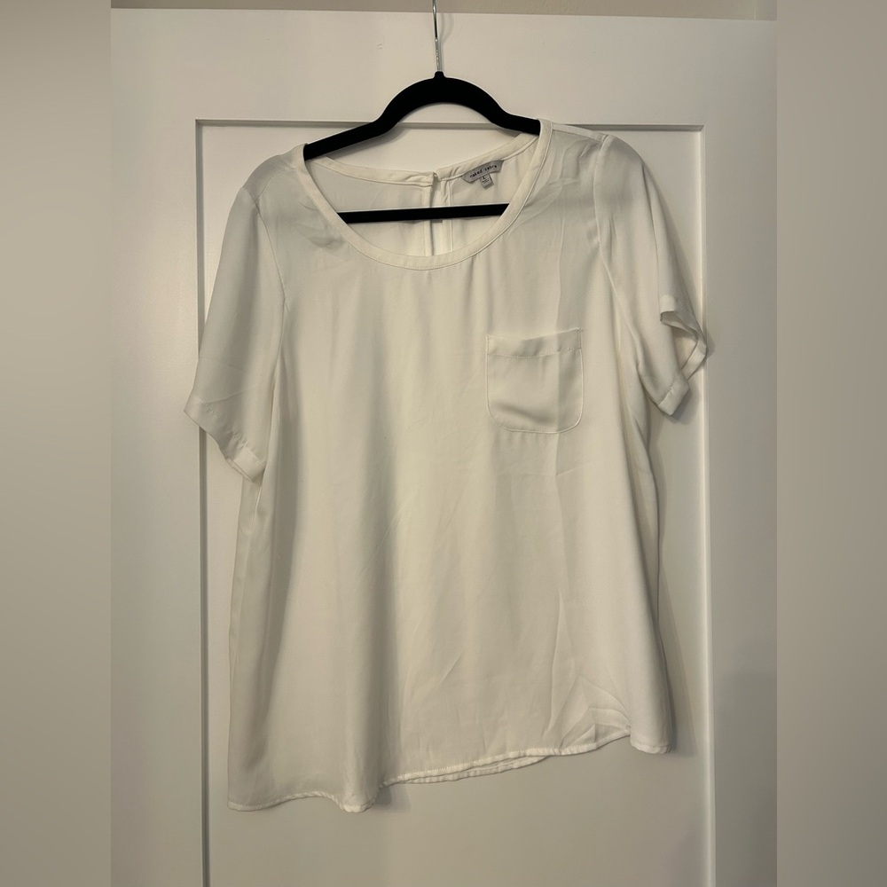 Naked Zebra Cream Short Sleeve Blouse